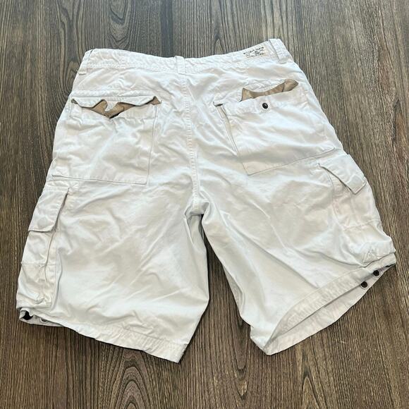 Red Label Hilfiger Denim Mens Cargo Shorts Mid Rise 100% Cotton White Size 32 - Picture 6 of 7